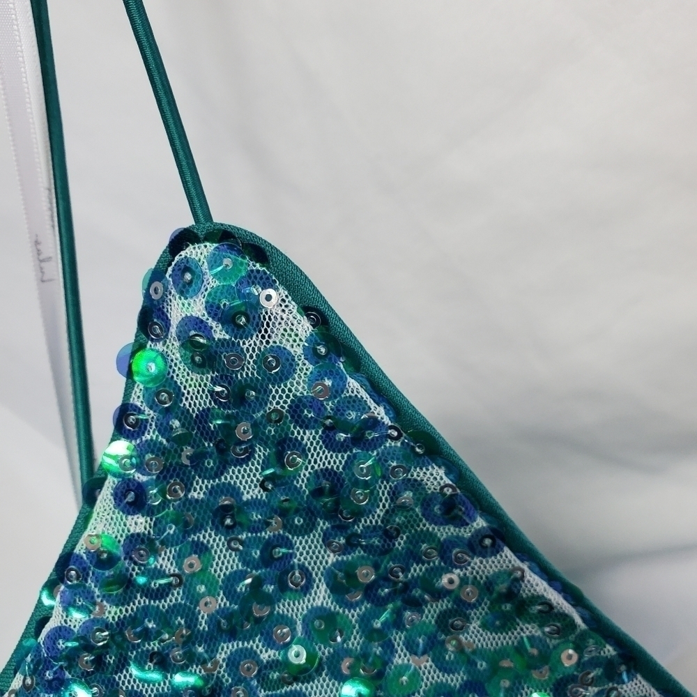 LULUS Force of Fashion Blue Backless Sequin Mini Dress mermaid NWOT size S (A-7) - Picture 13 of 15